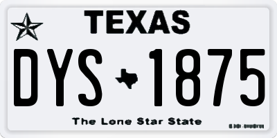 TX license plate DYS1875