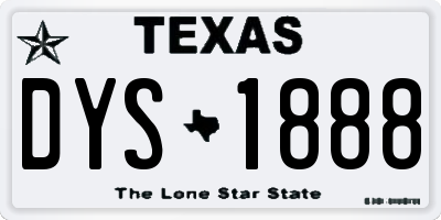TX license plate DYS1888