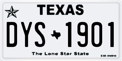 TX license plate DYS1901