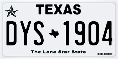 TX license plate DYS1904