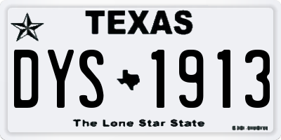 TX license plate DYS1913