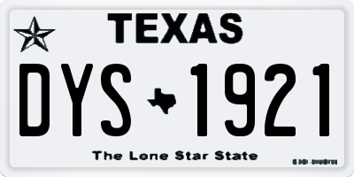 TX license plate DYS1921