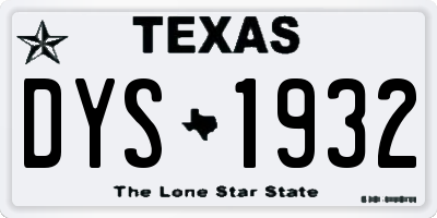 TX license plate DYS1932