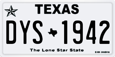 TX license plate DYS1942