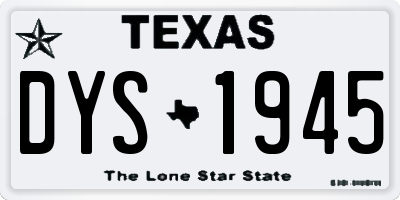 TX license plate DYS1945