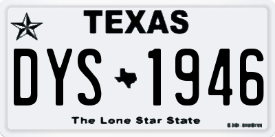 TX license plate DYS1946