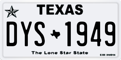 TX license plate DYS1949