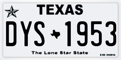 TX license plate DYS1953