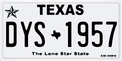 TX license plate DYS1957