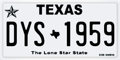 TX license plate DYS1959