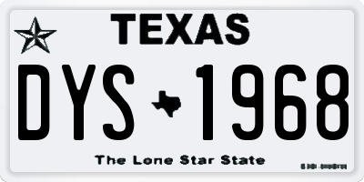 TX license plate DYS1968