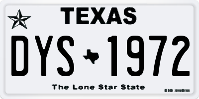 TX license plate DYS1972