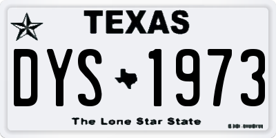 TX license plate DYS1973