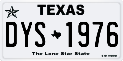 TX license plate DYS1976