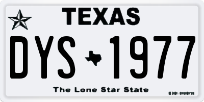 TX license plate DYS1977