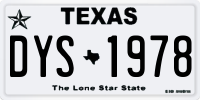 TX license plate DYS1978