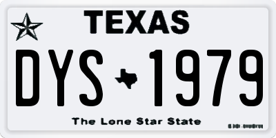 TX license plate DYS1979