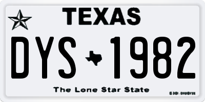 TX license plate DYS1982