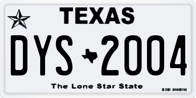 TX license plate DYS2004