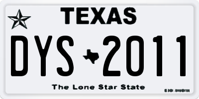 TX license plate DYS2011