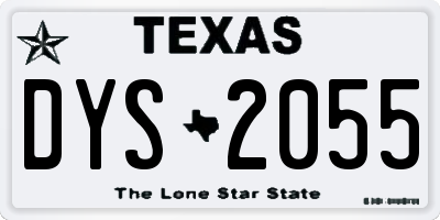 TX license plate DYS2055