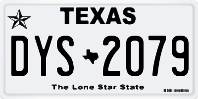TX license plate DYS2079