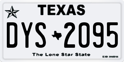 TX license plate DYS2095