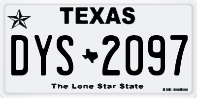 TX license plate DYS2097