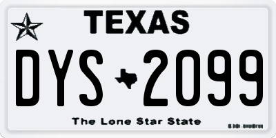 TX license plate DYS2099
