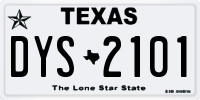 TX license plate DYS2101
