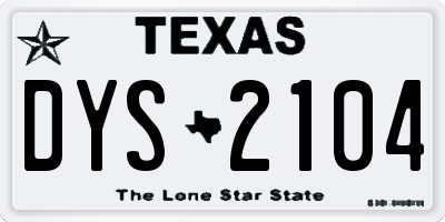 TX license plate DYS2104