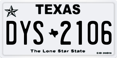 TX license plate DYS2106
