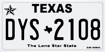 TX license plate DYS2108