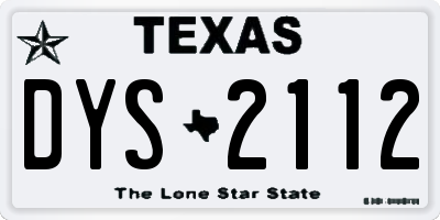 TX license plate DYS2112