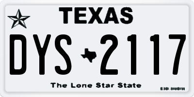TX license plate DYS2117