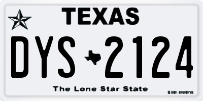 TX license plate DYS2124