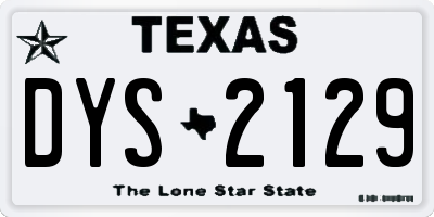 TX license plate DYS2129