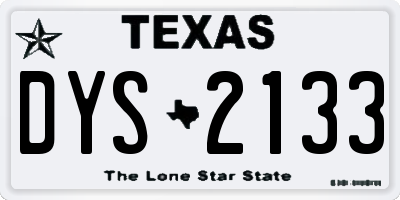 TX license plate DYS2133