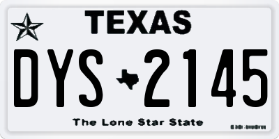 TX license plate DYS2145