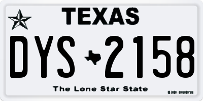TX license plate DYS2158