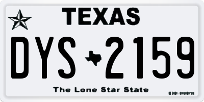 TX license plate DYS2159