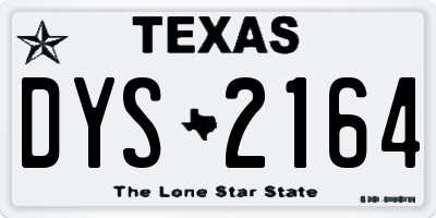 TX license plate DYS2164