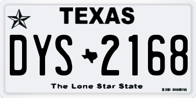 TX license plate DYS2168