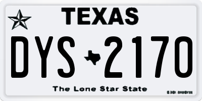 TX license plate DYS2170