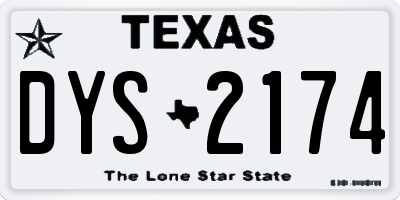 TX license plate DYS2174