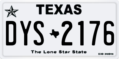TX license plate DYS2176