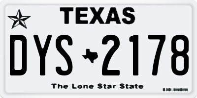 TX license plate DYS2178