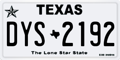 TX license plate DYS2192