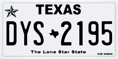 TX license plate DYS2195