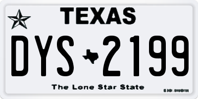 TX license plate DYS2199